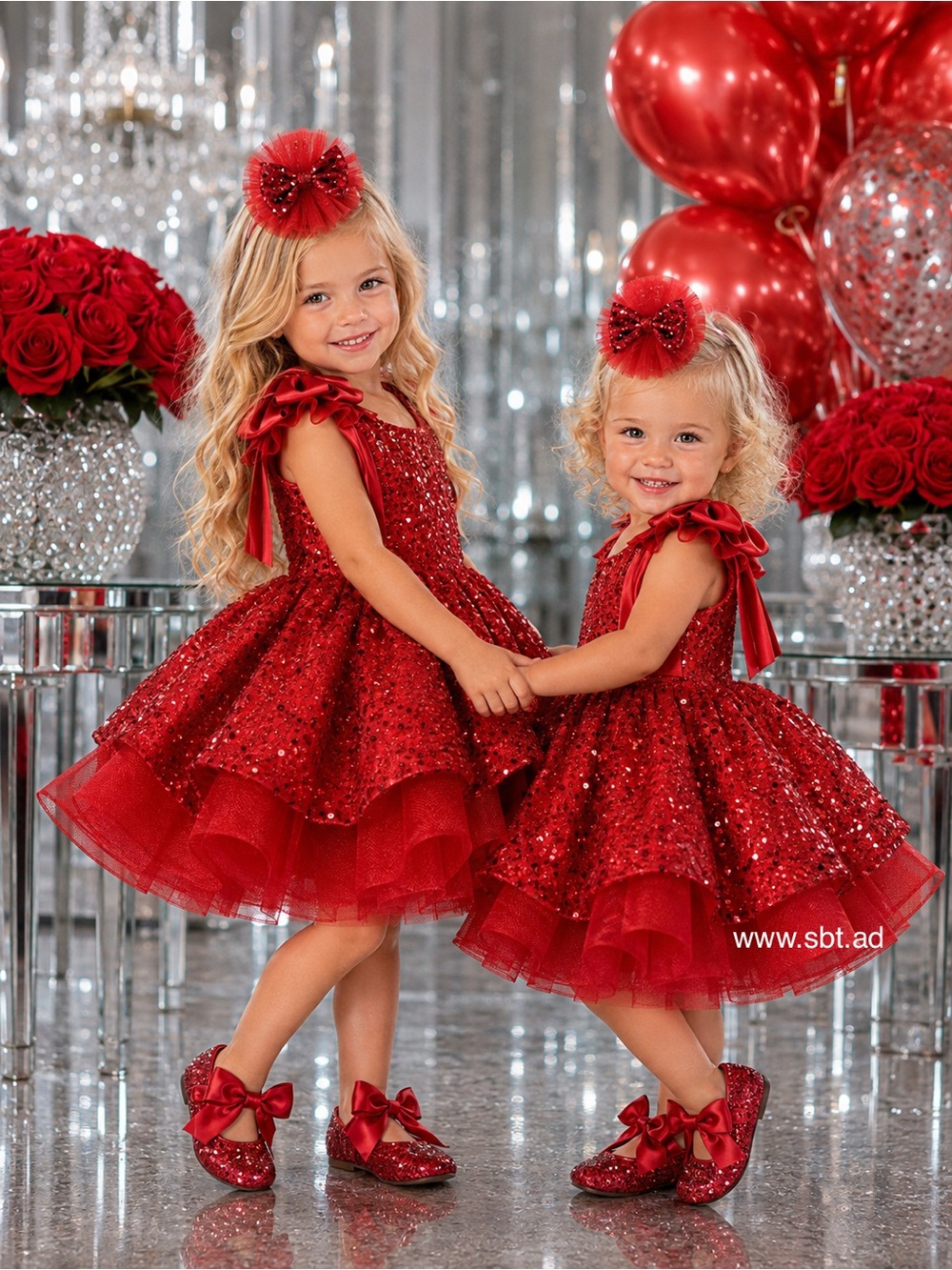 NWT Adorable Baby Girl Formal Dress Sparkling Sequins & Beads Flower Girl Gown - Picture 15 of 16